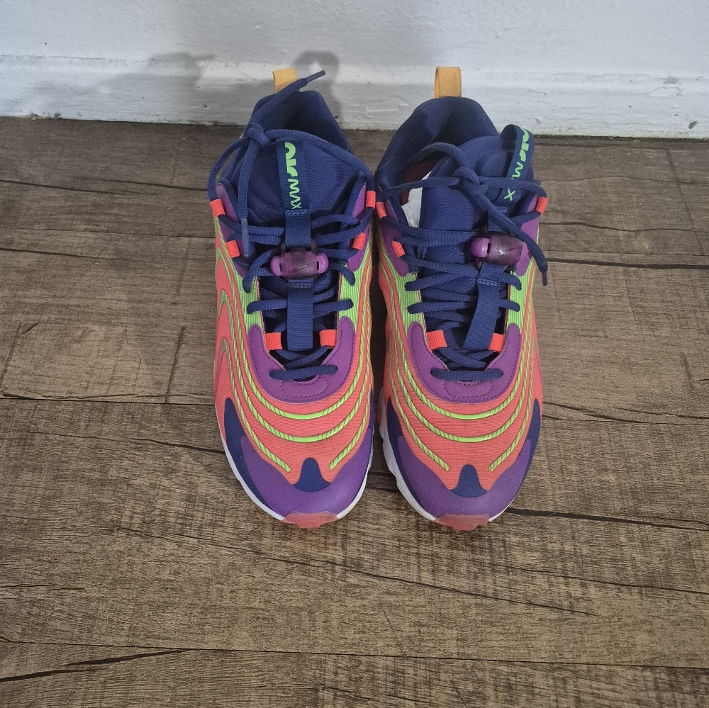 Nike Purple and Green Athletic Shoes with Dynamic Design